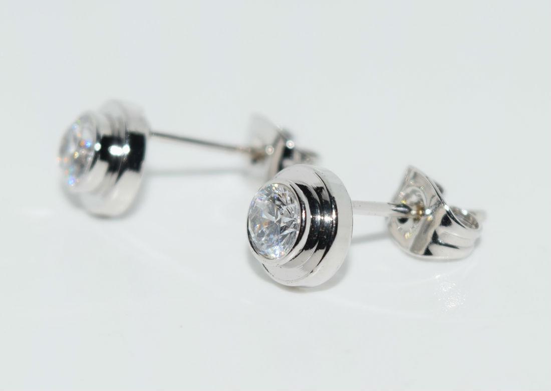 Sterling Silver CZ Stud Earrings (1 of 3)
