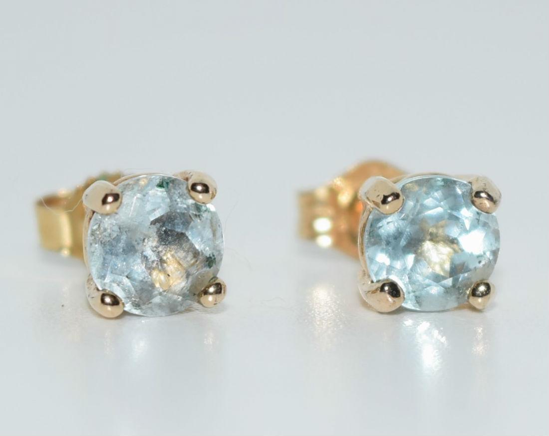 Gold Over Sterling Aquamarine Stud Earrings (1 of 2)