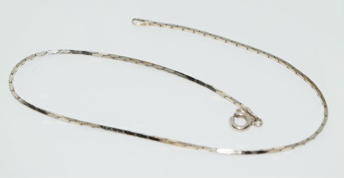 Italian Sterling Silver Chain Link Bracelet: Italian sterling silver chain link bracelet | Measurement: 10” length, 1mm width
