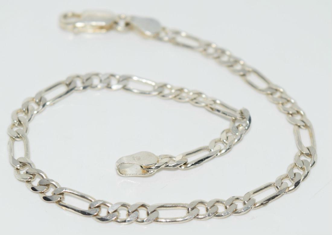 Italian Sterling Figaro Chain Link Bracelet (1 of 2)