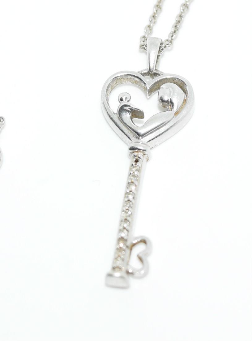 Sterling Diamond accent Mother & Child Key Necklace (1 of 3)