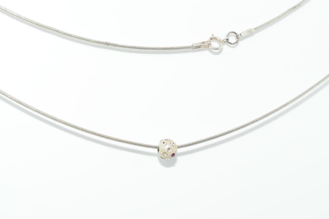 Sterling Silver Rhinestone Ball Necklace (1 of 3)