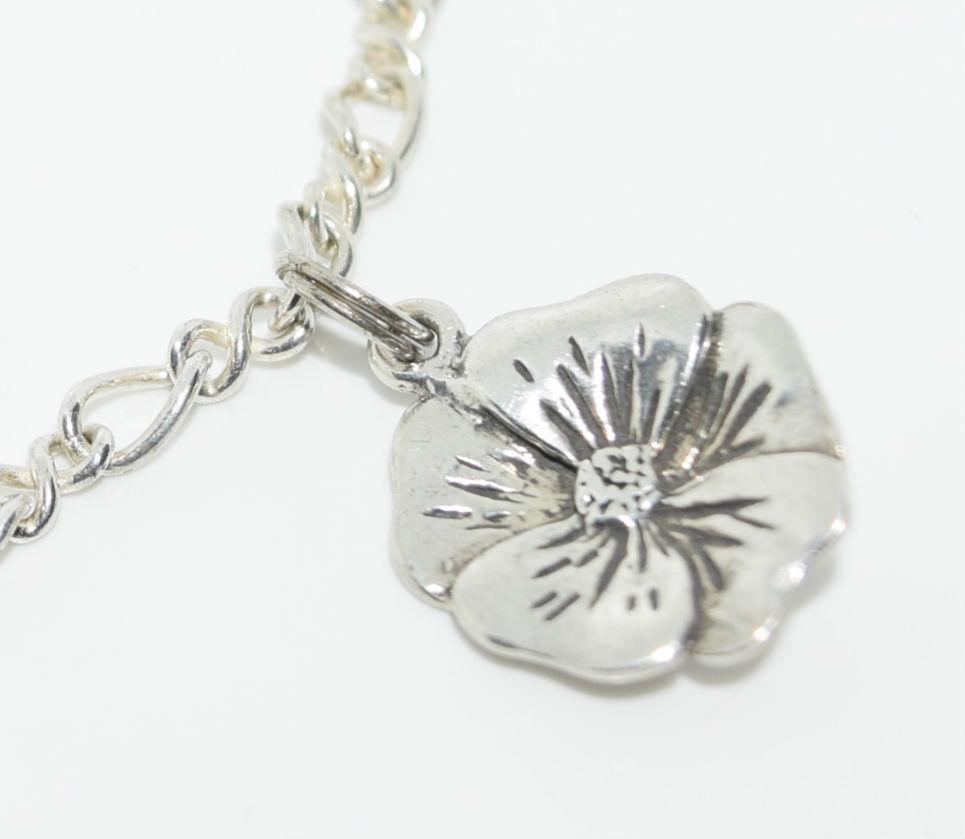 Sterling Silver Flower Charm Bracelet (1 of 3)
