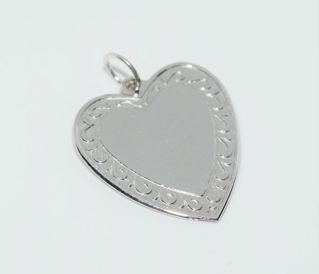 Engrave-able Sterling Heart Pendant: Engrave-able sterling silver heart pendant | Measurement: 23mm x 21.5mm