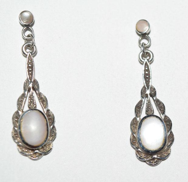 Sterling Silver MOP Dangle Earrings (1 of 3)