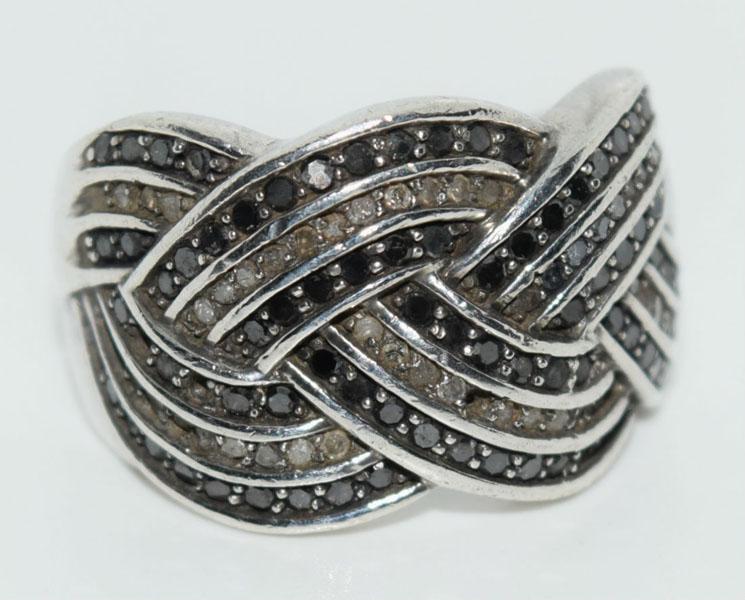 Sterling Black & White Diamond Ring (1 of 5)