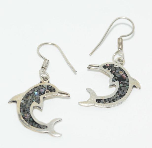 Sterling Abalone Dolphin Earrings (1 of 3)