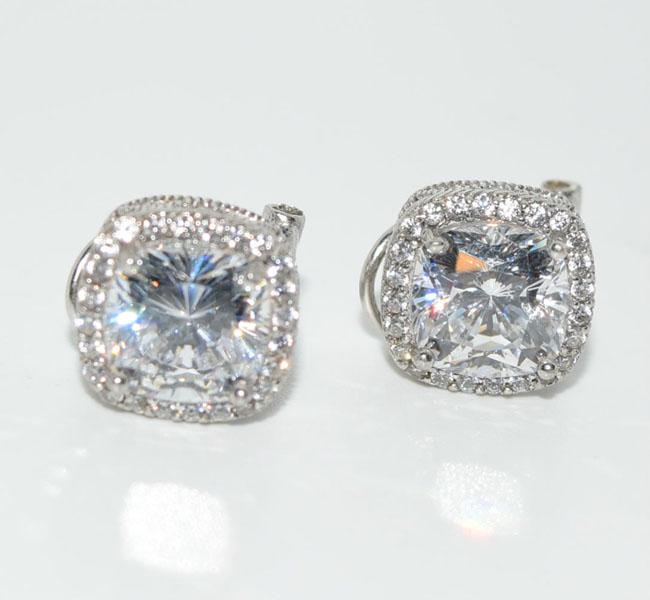 VTG Silver Crown Raised Halo Earrings (1 of 3)