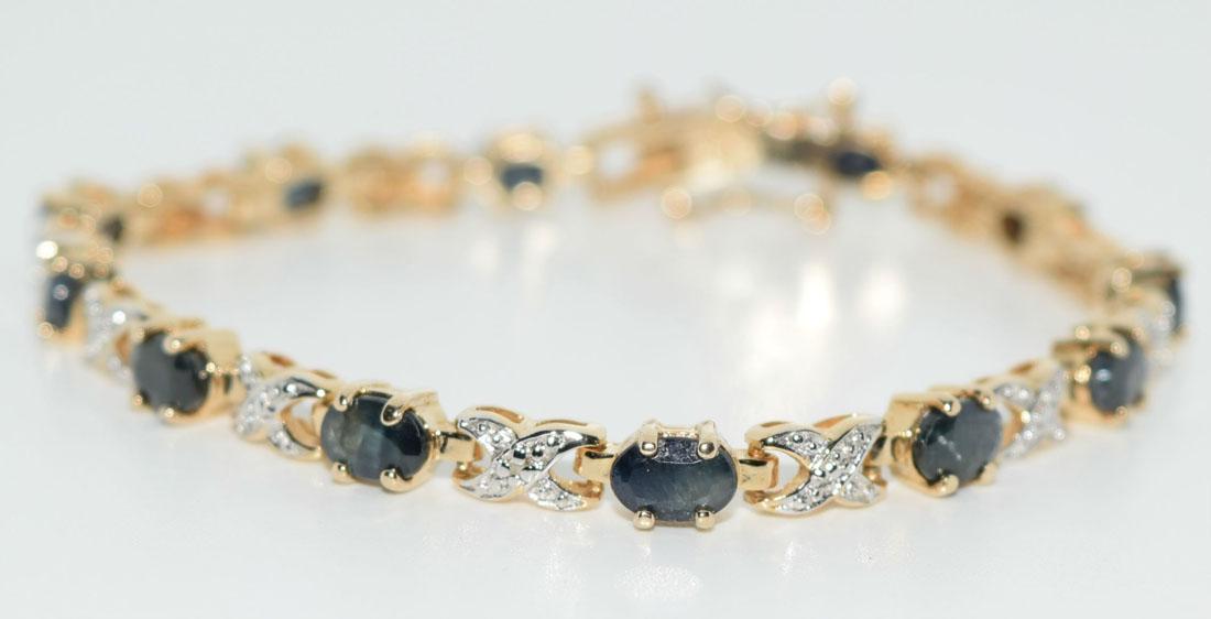 Sterling Sapphire Tennis Bracelet: This Sapphire Bracelet measures 7.5inches long and 5mm wide.