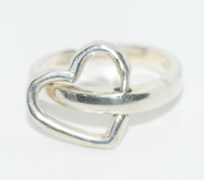 Sterling Silver Heart Charm Ring (1 of 6)