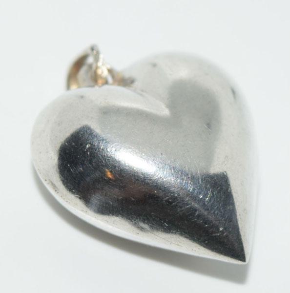 VTG Silver Bubble Heart Pendant (1 of 3)