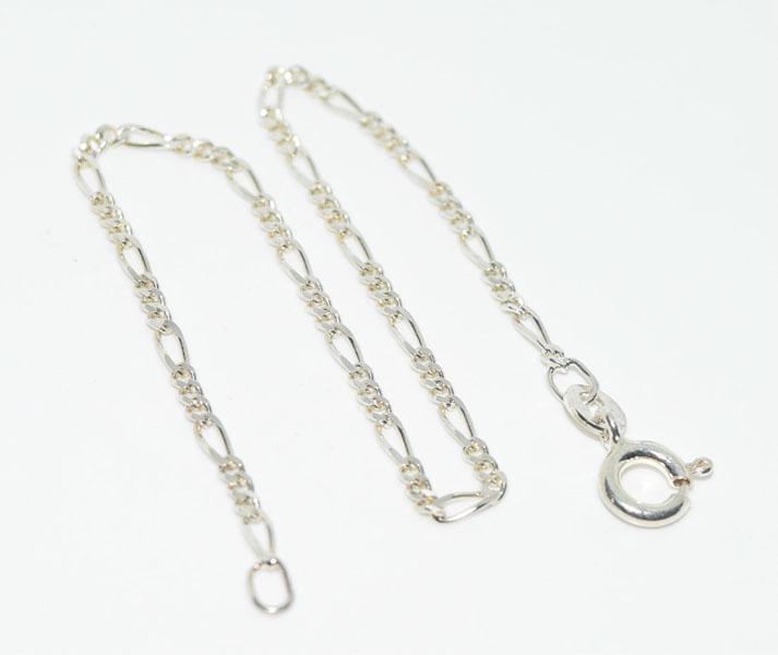 Sterling Silver Figaro Chain Bracelet (1 of 2)