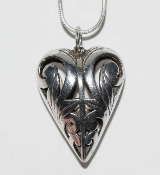 Sterling Silver Cut out Heart Necklace (1 of 6)