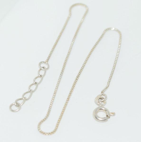 Sterling Silver Box Chain Anklet (1 of 3)