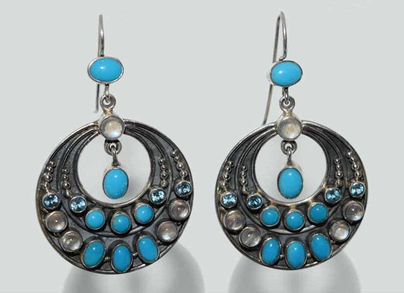 Sterling India Multi-Stone Dangle Earrings (1 of 4)