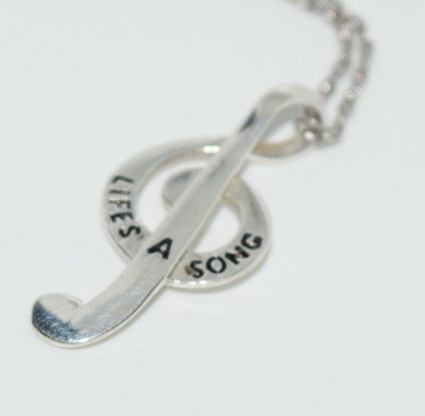 Sterling Silver g Clef Note Necklace (1 of 2)