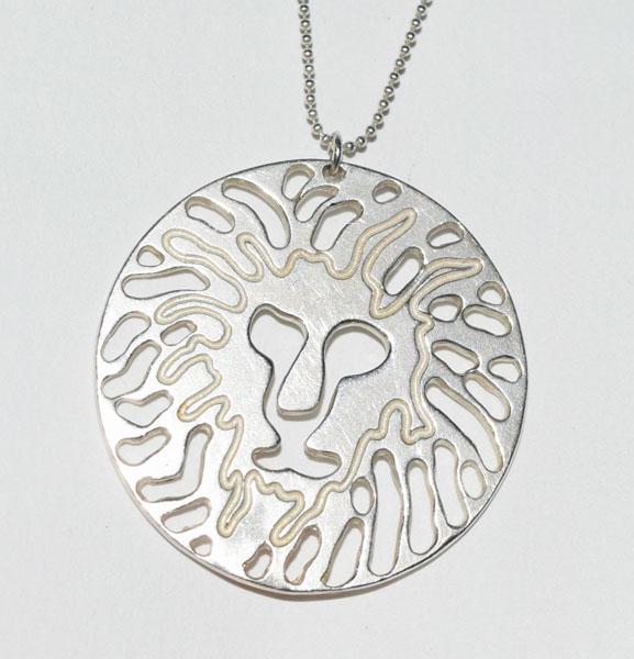 Sterling Ann Klein Lion Medallion Necklace (1 of 3)