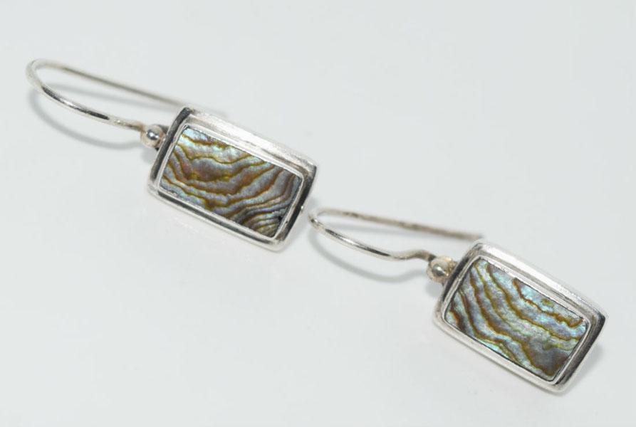 Vintage Sterling Silver Abalone Earrings (1 of 2)