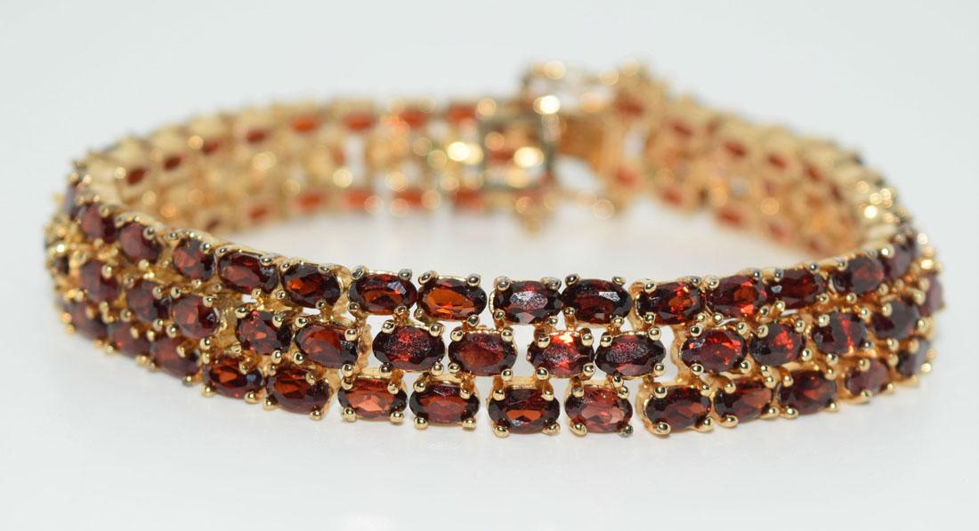 Vermeil Sterling 30ct Garnet Bracelet (1 of 6)