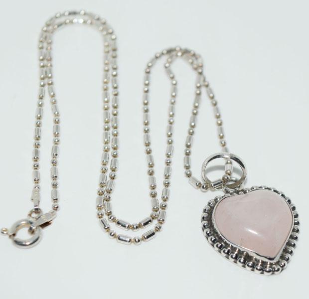 Sterling Silver Quartz Heart Necklace (1 of 3)
