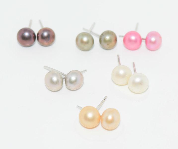 Sterling Multi Color Pearl Earring Lot (1 of 3)