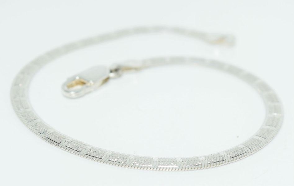 Sterling Etched Herringbone Bracelet (1 of 4)