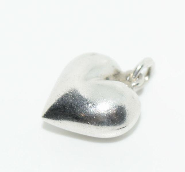 VTG Sterling Silver Heart Charm: This Vintage sterling silver Heart Charm measures 12.3 x 13.6mmand stamped 925.