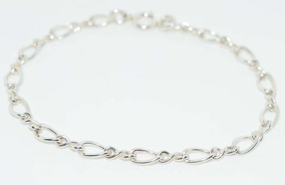 Sterling Silver Figaro Chain Bracelet (1 of 3)