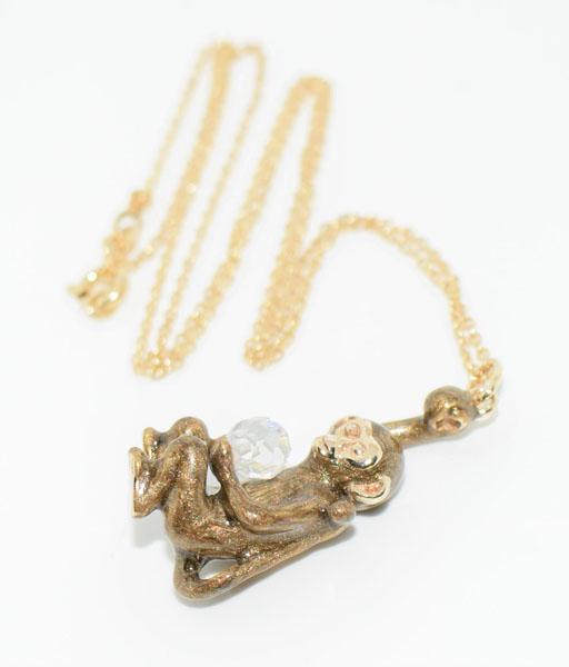 Sterling Silver Monkey Necklace: This Monkey Pendant measures 30 x 12mm on an 18inch chain and weighs 7.2 grams.