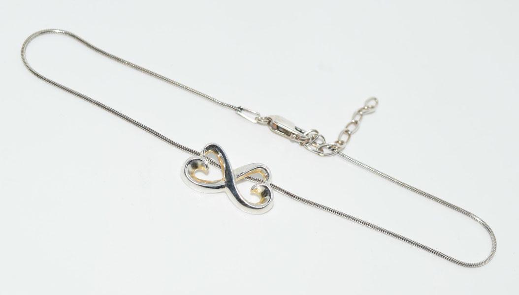 Sterling Silver Slide Heart Anklet (1 of 3)