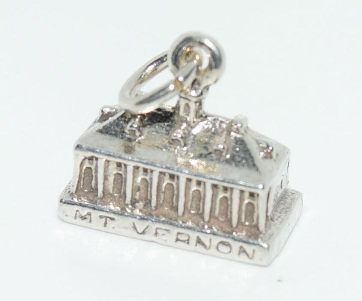 VTG Sterling Silver Mt. Vernon Charm: This Vintage Sterling Silver Mt. Vernon Charm measures 12.7 x 7 x 11.2 and is stamped Sterling.