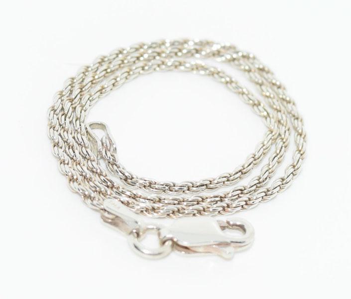VTG Sterling Silver Rope Chain Anklet: This Vintage Sterling Silver 10.25inch rope chain is 1.5mm wide.