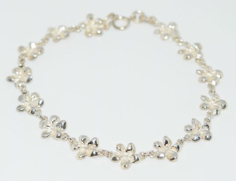 VTG Sterling Plumeria Flower Bracelet (1 of 4)