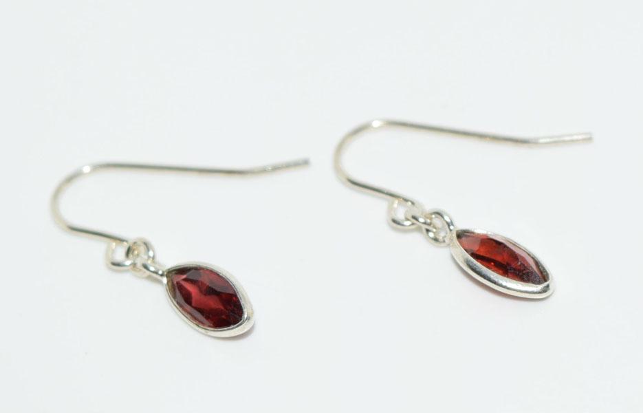 Sterling Silver Garnet Dangle Earrings (1 of 2)