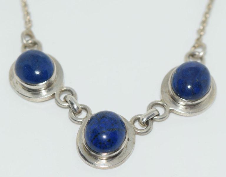 VTG Sterling Lapis Lazuli Necklace (1 of 4)