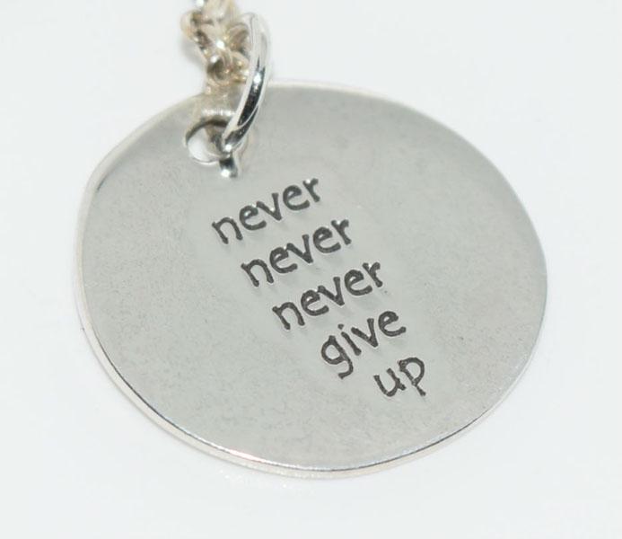 Sterling Silver Round Quote Necklace (1 of 3)