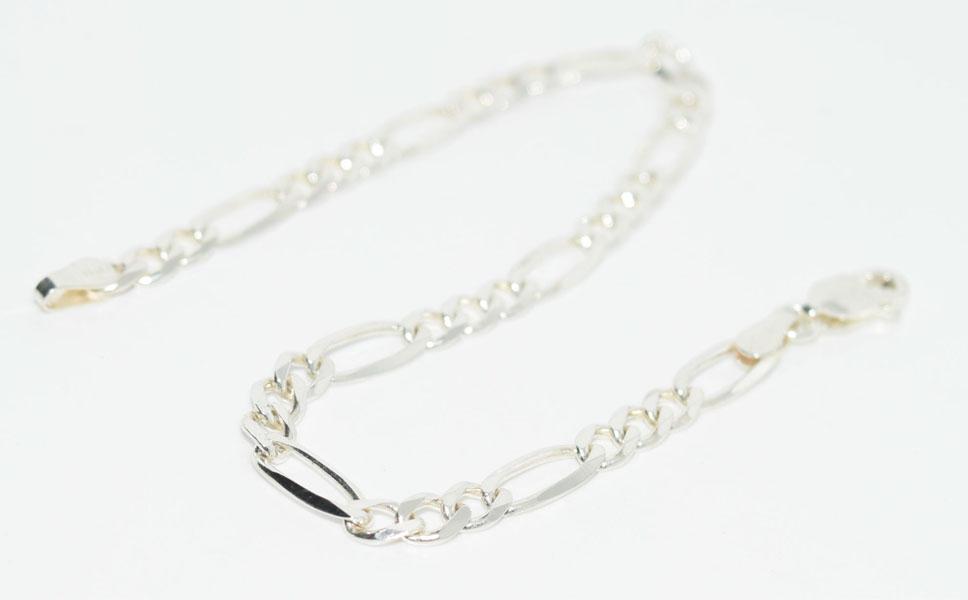 High Shine Italy Sterling Figaro Link Bracelet (1 of 3)