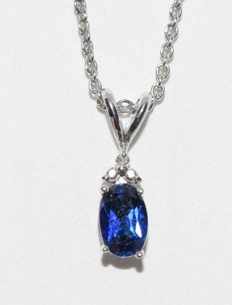 Sterling .50 Carat Sapphire & Diamond Necklace (1 of 5)