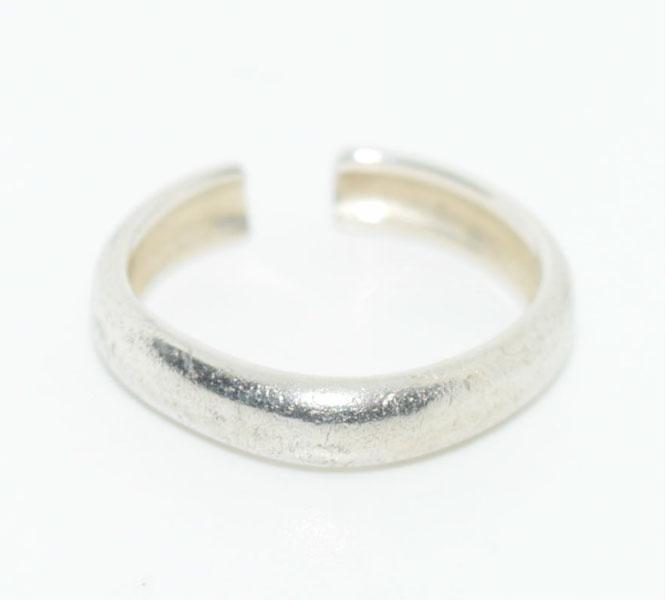 Vintage Silver Plain Thick Adjustable Ring (1 of 2)