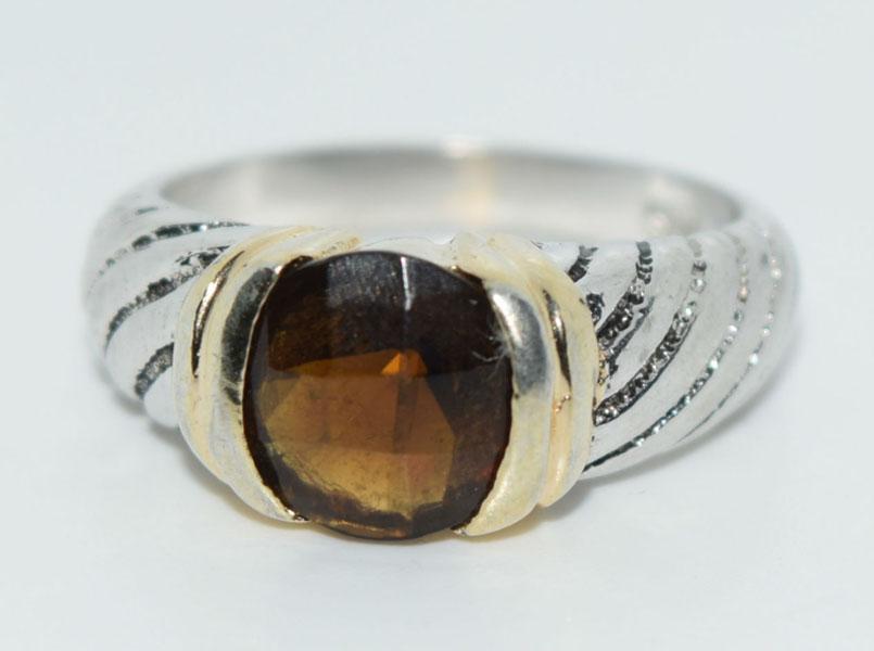 Two Tone Sterling Silver Roped Ring sz 7.75 (1 of 4)