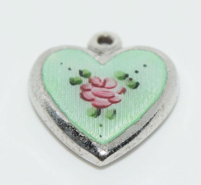 Dainty Sterling & Enamel Heart Charm: This charm measures 16x14.5mm and does not come with jump loop.