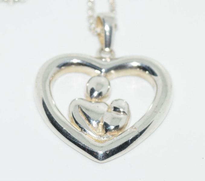 Sterling Mother & Child Heart Necklace (1 of 3)