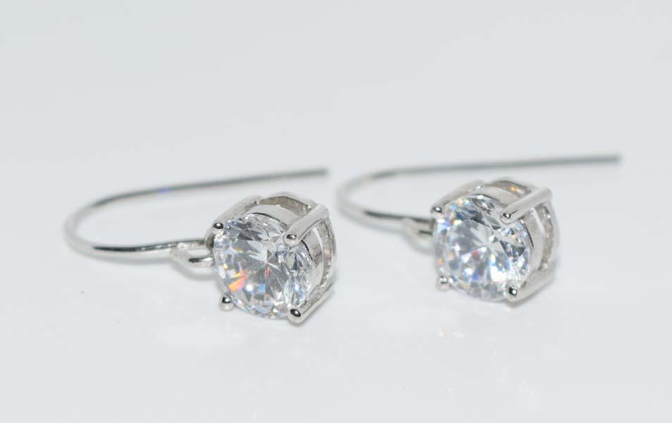 Sterling Silver CZ Dangle Earrings (1 of 4)