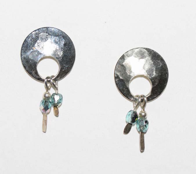 Sterling Silver Hammered Stud Earrings (1 of 3)