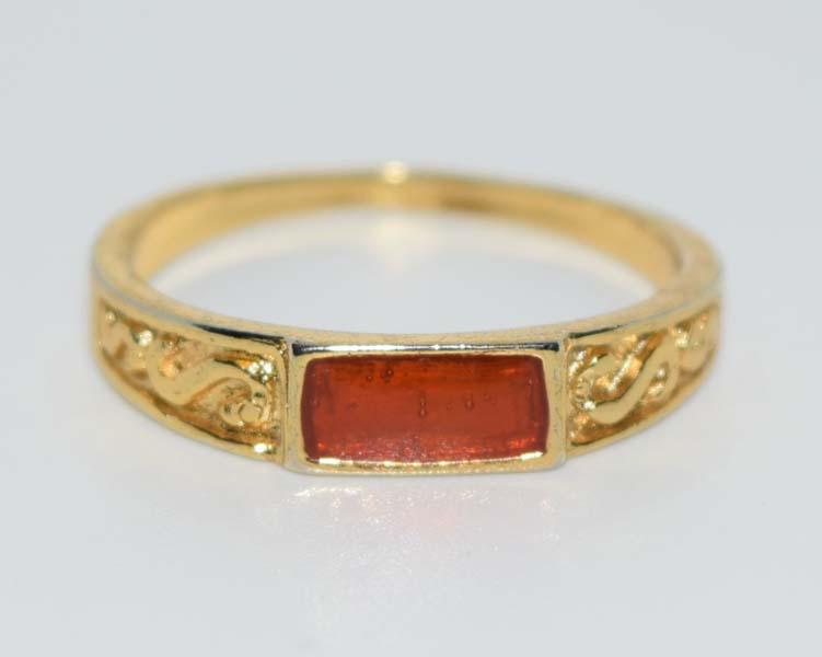 Gold Over Sterling Silver Enamel Ring Sz 6.5 (1 of 3)