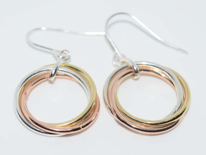 Sterling Silver Multi Color Circle Earrings (1 of 2)