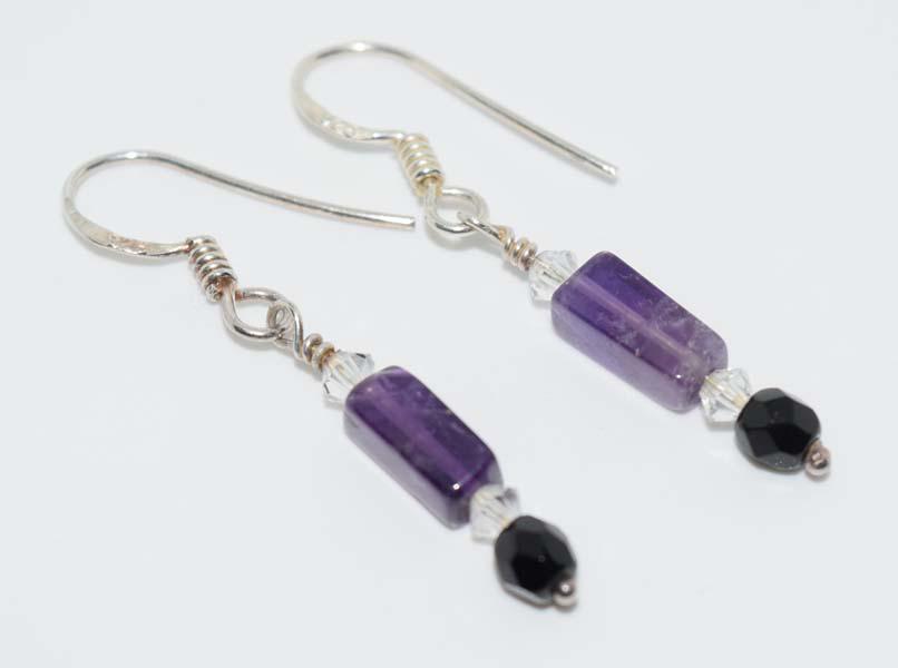 Sterling Silver Amethyst Dangle Earrings (1 of 2)