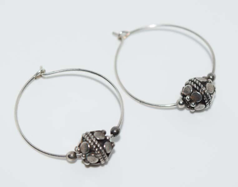 Silver Tone Wire Hoop Earrings (1 of 2)