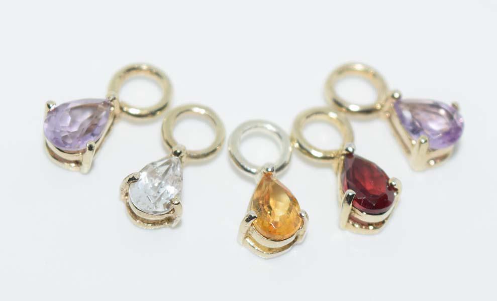 5 Gold Over Sterling Silver Gemstone Earring Enhancers (1 of 2)