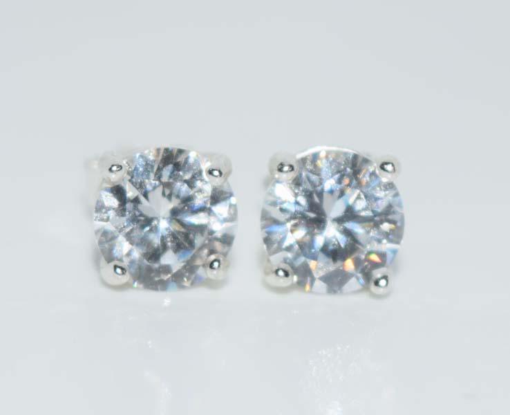 6mm Sterling Round CZ Stud Earrings (1 of 2)